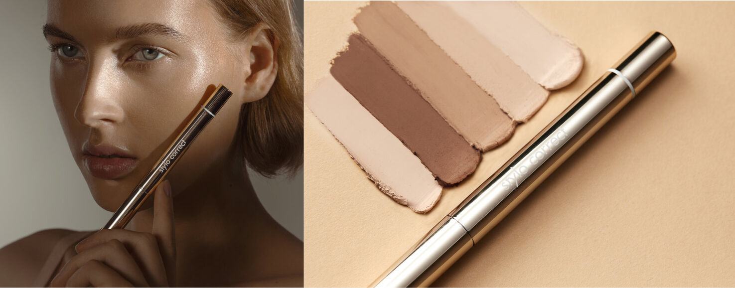 Stylo Correct camoufle les imperfections, lisse et atténue les irrégularités de relief et corrige visuellement les défauts pigmentaires. Sa texture crémeuse et fondante, mais légère, se fond idéalement sur la peau et offre un fini mat lumineux